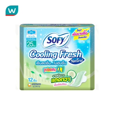 Sofy Cooling Fresh Natural Super Slim0.1 Wing 25 cm. 12 Pcs.