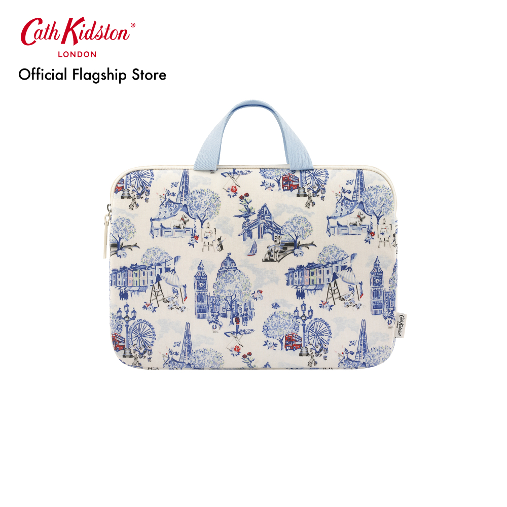 Cath Kidston 15 Laptop Sleeve with Handle 30 Years London Toile Cream