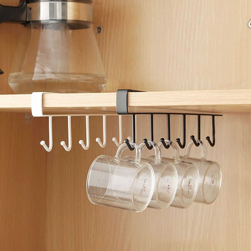 ตะขอแขวน ตะขอแขวนของ Under Cabinet Hanger Rack Kitchen Organizer Storage Rack Cupboard Hanging Hook ตะขอติดผนัง ที่แขวนติดผนัง