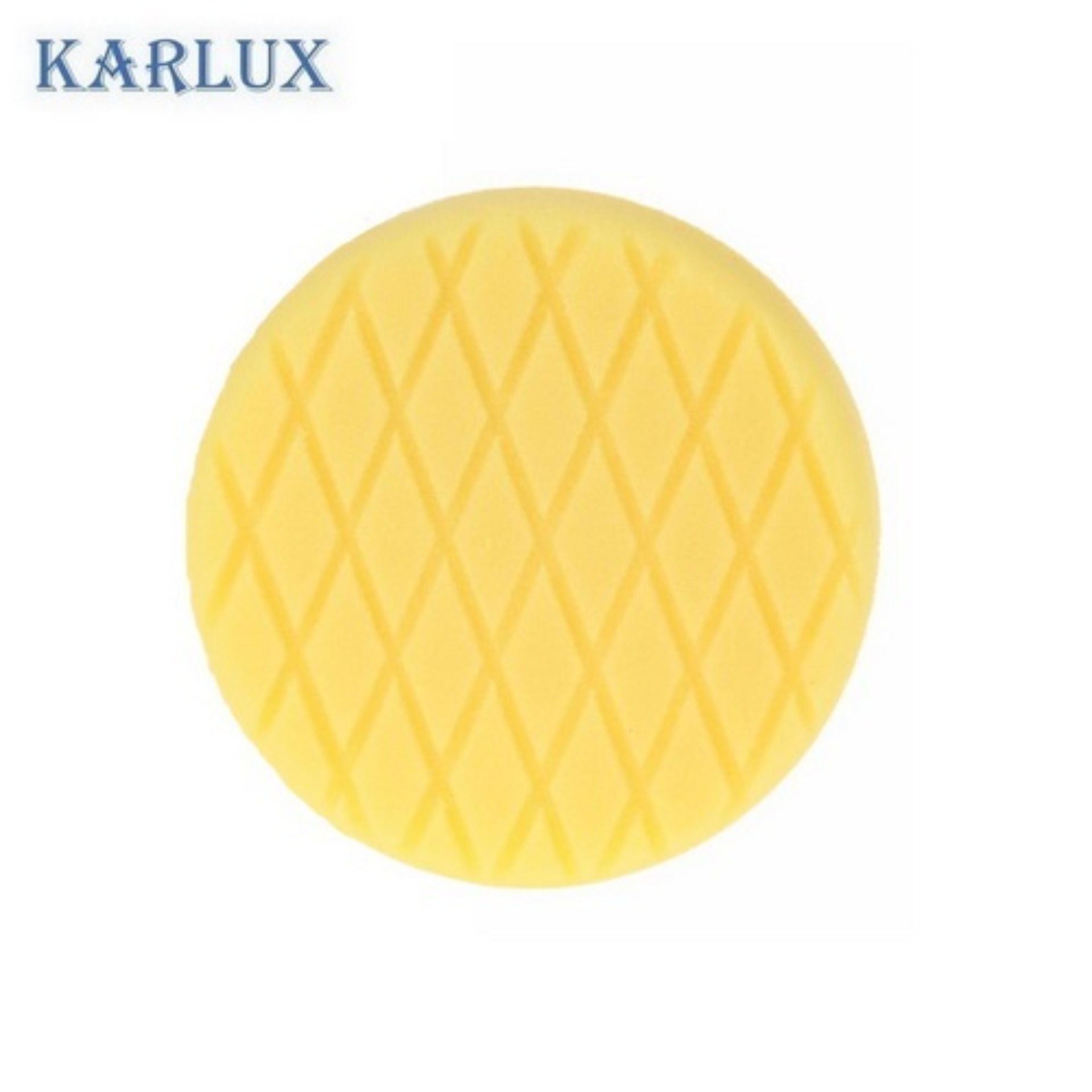 Karlux ฟองน้ำขัดสีรถ 6นิ้ว สีเหลือง Yellow Medium Cut Diamond Cross Foams 6inch (สำหรับแป้นจับ 5นิ้ว เพื่อเว้นขอบ)