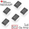 TI NE5532P ไอซี ออปแอมป์ 2ช่อง แพ๊ค 5ตัว (Texas Instruments NE5532 Dual Channel Op Amp)