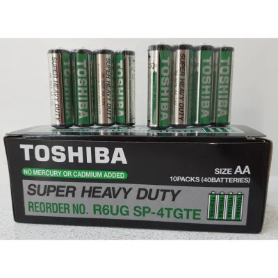 ถ่าน AA Toshiba (โตชิบา) Super Heavy Duty Pack 40 ก้อน 1 กล่อง