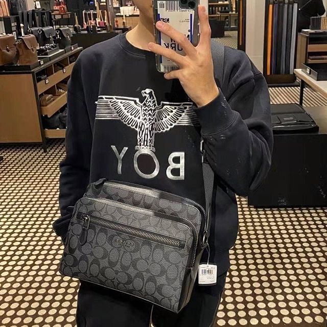 coach west camera bag in signature canvas