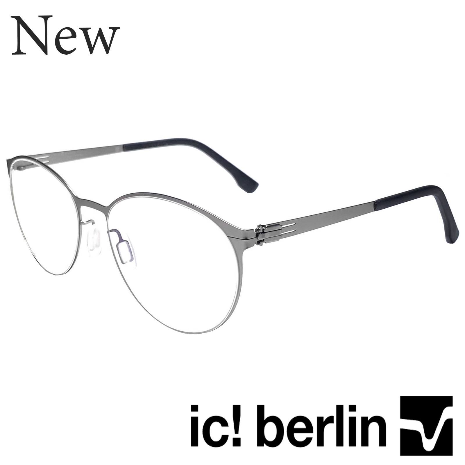 กรอบแว่นตา สำหรับตัดเลนส์ แว่นตาชาย หญิง Fashion รุ่น IC-Mistral 44 กรอบเต็ม ทรงรีขาไม่ใช้น็อต ถอดได้ วัสดุ Stainless Steel น้ำหนักเบา
