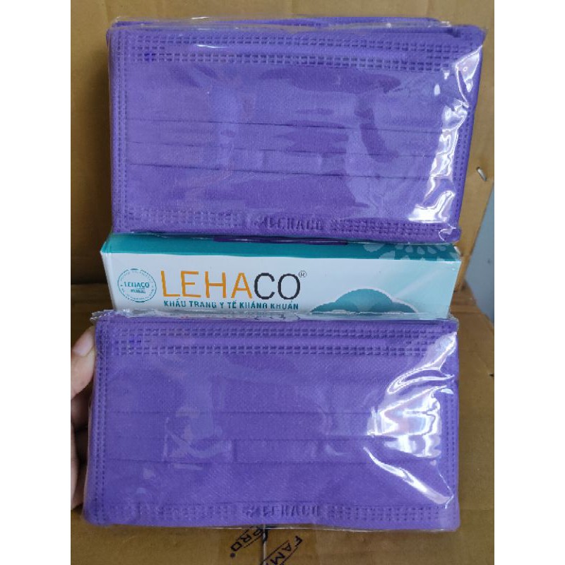 HOT℡◄► CJ3 หน้ากากอนามัย LEHACO สีม่วง กล่อง 50 ชิ้น