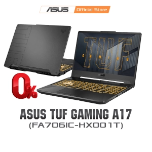 สินค้า ASUS TUF Gaming A17 Gaming Laptop, 17.3” 144Hz FHD IPS-Type Display, AMD Ryzen7 4800H, GeForce RTX 3050, 8GB DDR4 SO-DIMM, 512GB M.2 NVMe PCIe 3.0 SSD, FA706IC-HX001T