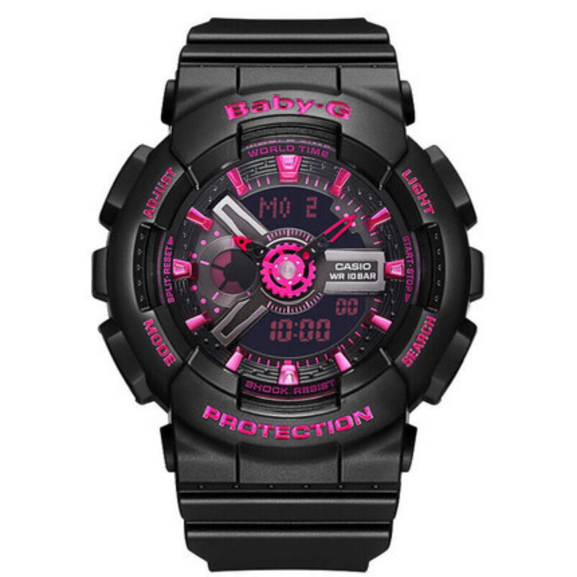 Casio Baby-G นาฬิกาข้อมือ รุ่น BA-111-1A - Black（ของแท้100% ประกันCMG)