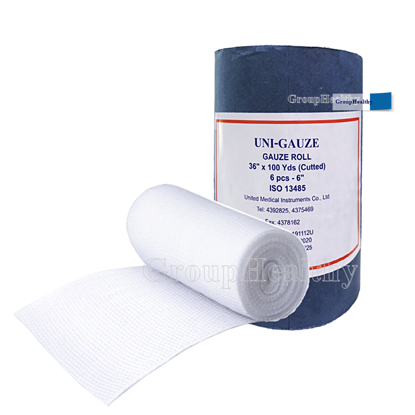 UNIGAUZE ROLL ผ้าก๊อซพันแผลชนิดม้วน ผ้าก๊อซ อนามัย ทางการแพทย์ หน้า