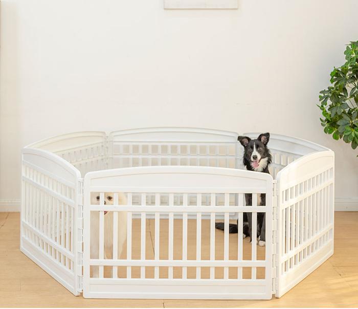 IRIS DOG PEN WITH DOOR คอกพลาสติก คอกสุนัข สีขาว ขนาด 155 x 176 x 60 cm