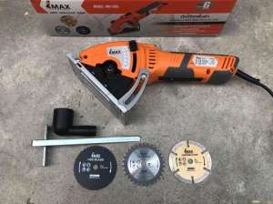 IMAX Mini Circular Saw 600W เลื่อยวงเดือนจิ๋ว เลื่อยไฟฟ้า ตัดไม้ เหล็ก ปูน กระเบื้อง มีระบบดูดฝุ่นในตัว พร้อมใบเลื่อยมากับกล่อง 3 ชิ้น: ตัดไม้, ตัดเหล็ก, ตัดปูน อย่างละ 1 ใบ