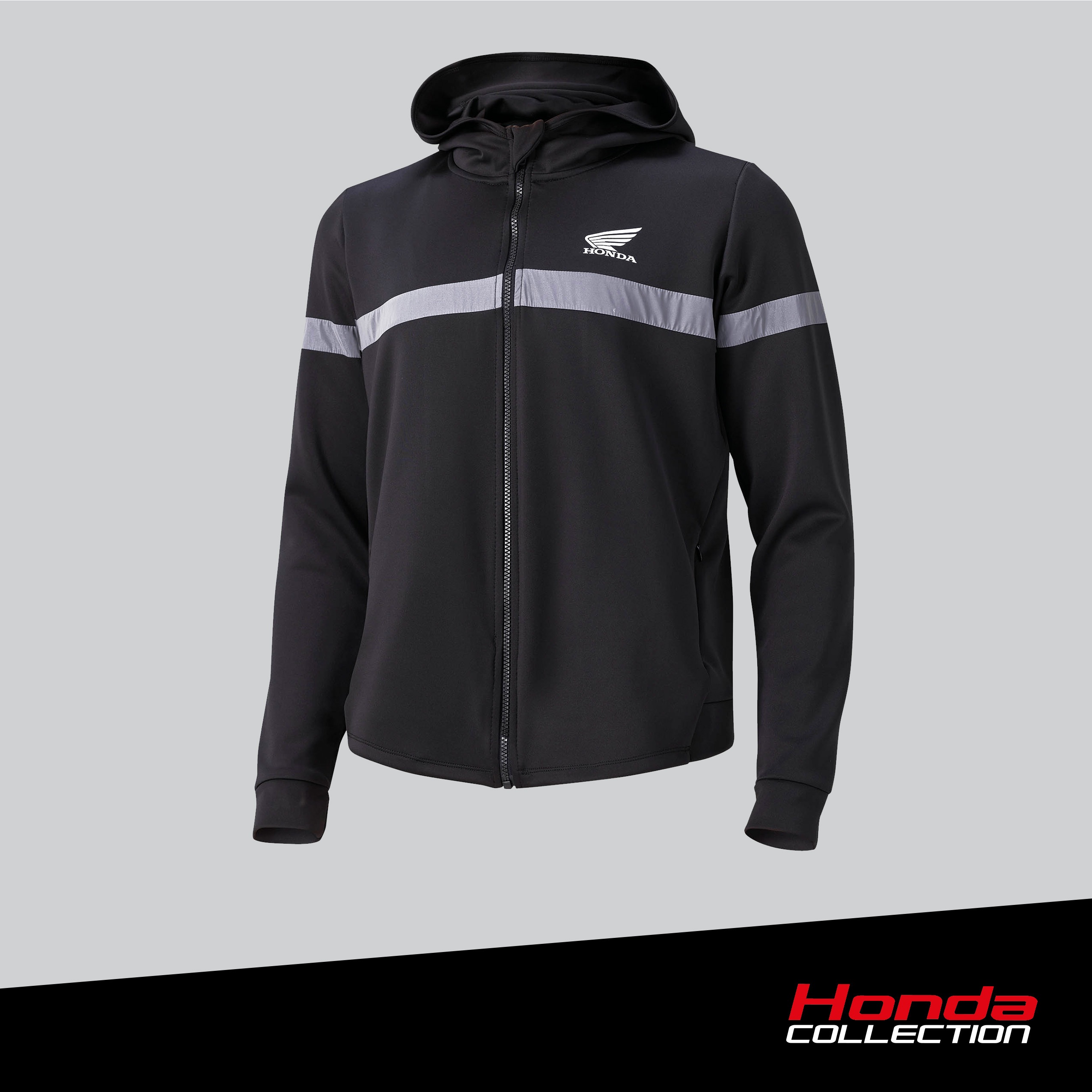 Honda Hoodie Jacket Black  เสื้อแจ๊กเก็ตฮู๊ดดี้ฮอนด้า สีดำ