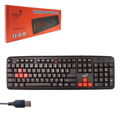 คีย์บอร์ด Primaxx Keyboard Usb WS-KB-502 สีดำแดง