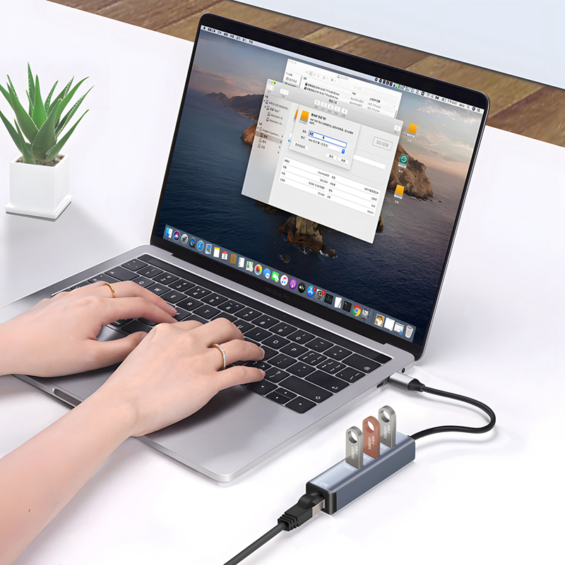 USB C to Ethernet Adapter,RJ45 to USB C for Thunderbolt 3/Type-C Gigabit Ethernet LAN Network Adapter for MacBook Pro