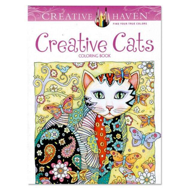 1pcsset Cute Haven Creative Cats Coloring Books For Adults 24pages Stress Relieving Antistress Coloring Book Adult Books -HE DAO