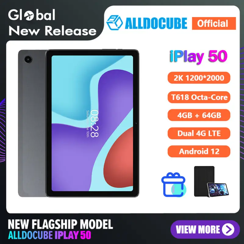 ภาพสินค้าใหม่ Alldocube iPlay 50 แท็บเล็ต 10.4 นิ้ว 2K T618 Octa-Core Android 12 ใส่ซิมโทรได้ รองรับ4G 4GB RAM 64GB ROM (ฟรี เคสหนัง) จากร้าน Alldocube Official Store บน Lazada ภาพที่ 1