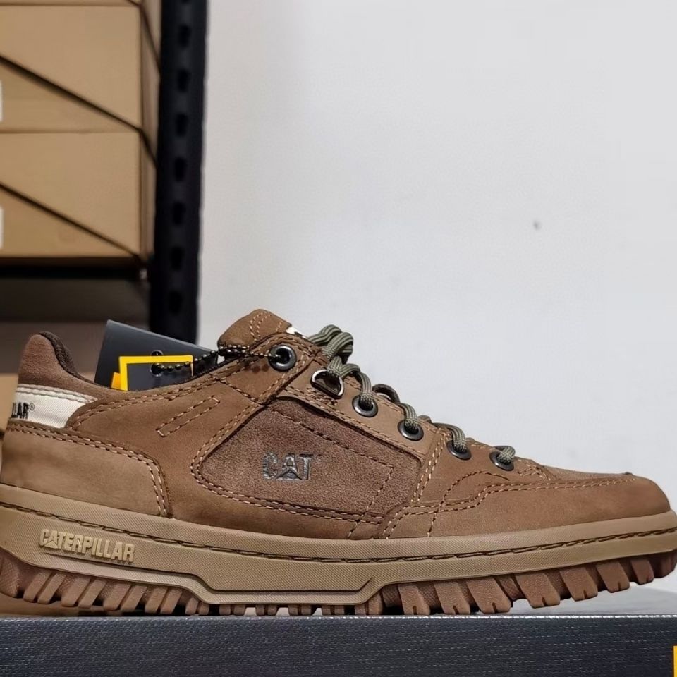 CAT leather round head laceup outdoor tooling shoes comfortable