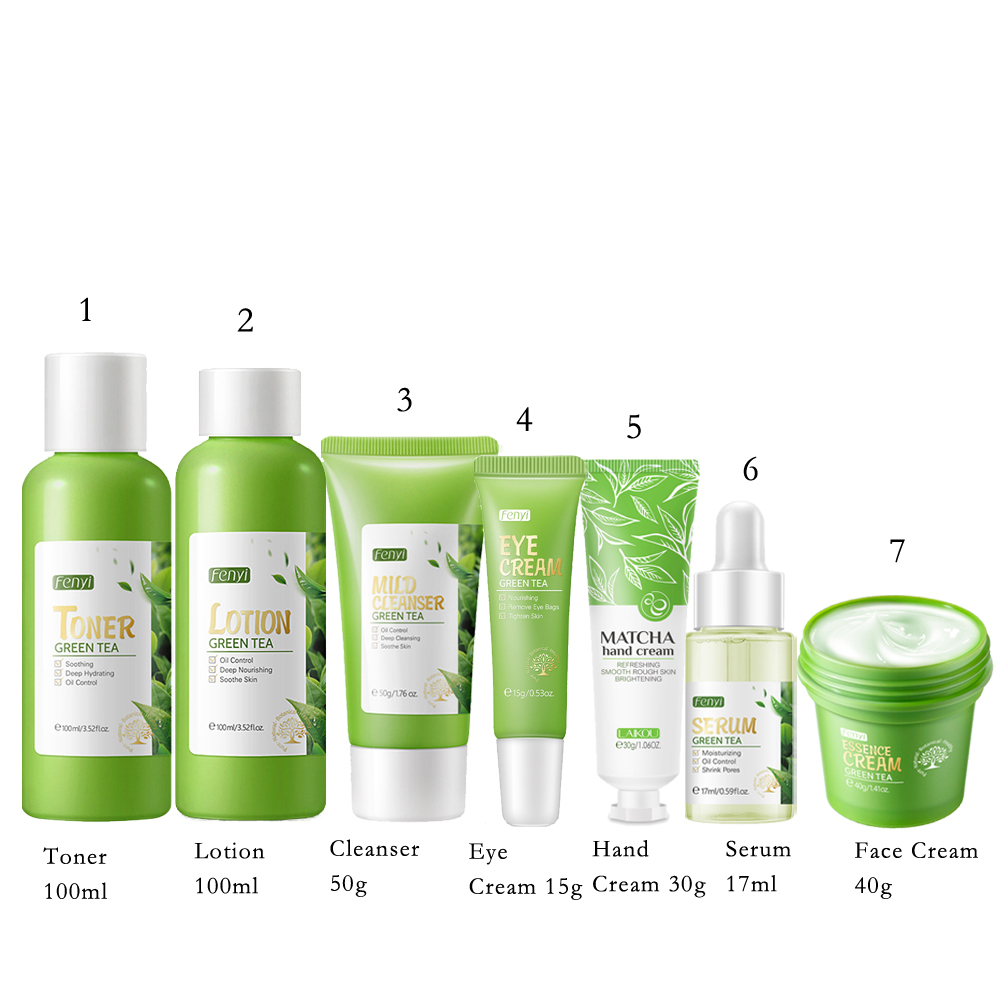 Green Tea Skin Care Set Facial Cleanser Moisturizing Skin Face Toner ...