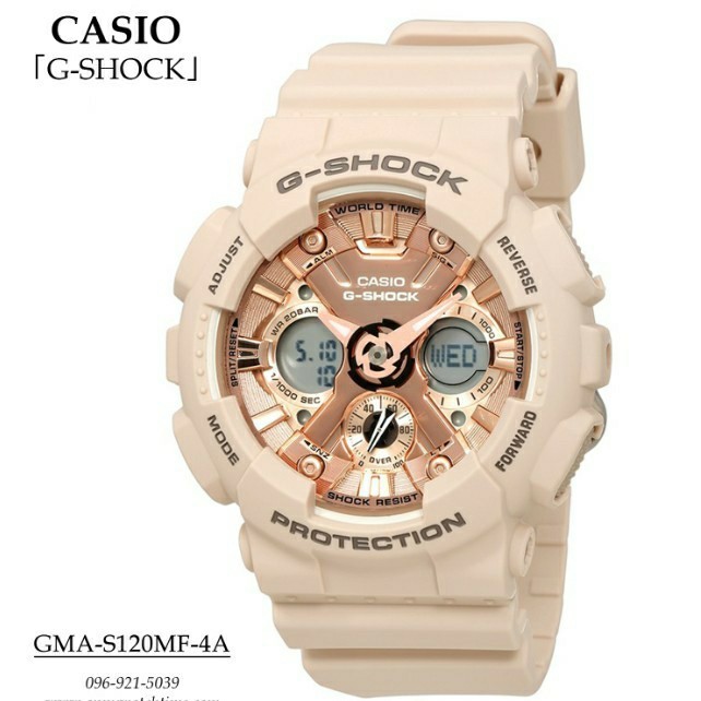 (กล่องคู่มือ) Casio GSH0CK นาฬิกาข้อมือ ผู้หญิงและผู้ชาย รุ่น GMA-S120MF-4A สายเรซิ่น นาฬิกาจีช้อค นาฬิกาผู้หญิง RC790