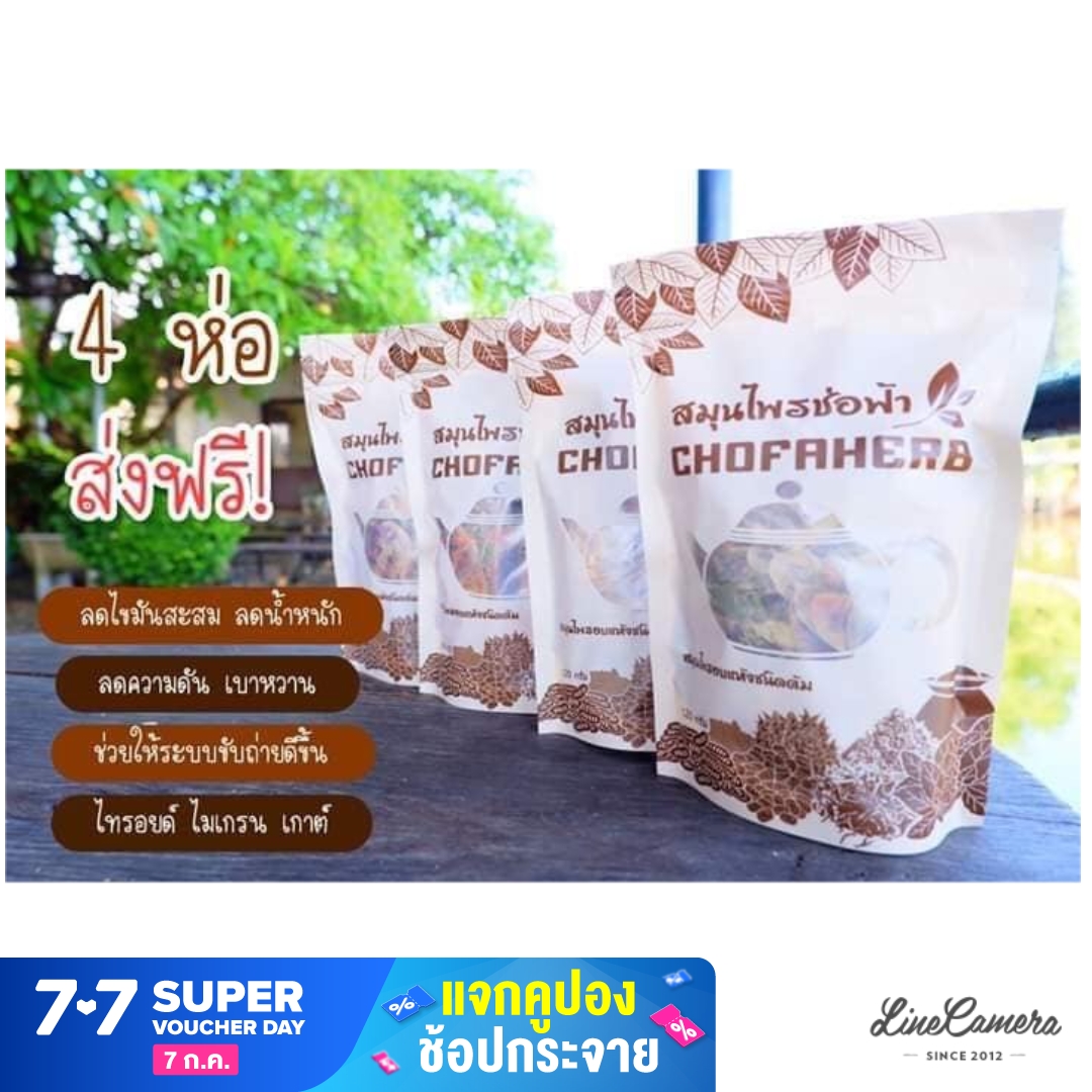 สมุนไพรช่อฟ้า ขนาด 120 กรัม 4 ห่อ***แถมฟรีถุงกรอง***ส่งฟรี