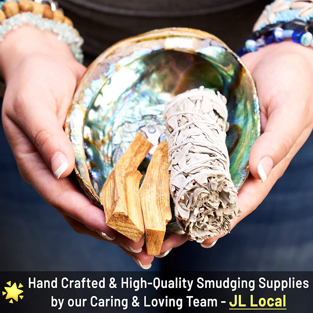 JL Local Smudge Kit - White Sage, Palo Santo, Abalone Shell, Smudging ...