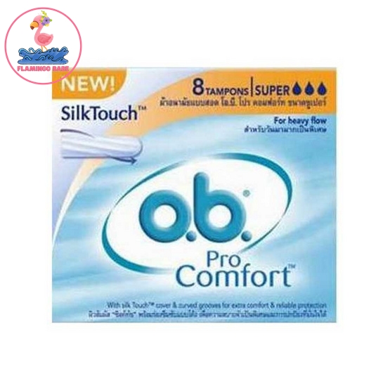 o.b. pro comfort super(สีส้ม1กล่อง) ผ้าอนามัยแบบสอด สำหรับวันมามาก