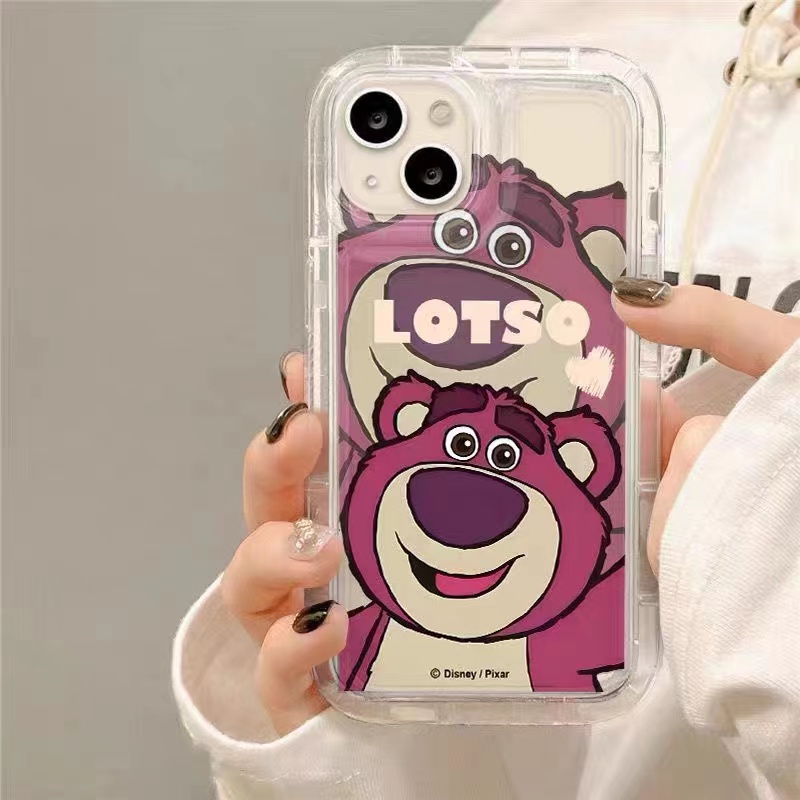 For IPhone 11 Pro IPhone Case Silicone Soft Case Pink Bear Shockproof Case Cute Style for IPhone 13 Pro Max