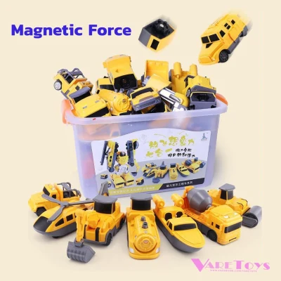 Meccano set magnetic Magnetic Force toy DIY car construction fire truck train boat plane model toys car magnetic