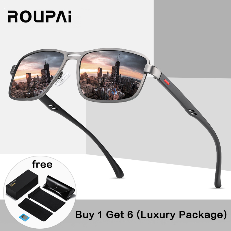 ROUPAI 2022แว่นตาขับรถคลาสสิก แว่นตากันแดด แว่นตากันแดดผญ ดำ ของผู้ชายแว่นตากันแดดแว่นตากันแดดแฟชั่นUV400sunglasses-5925แว่นกันแดดผู้ชายสีดำ