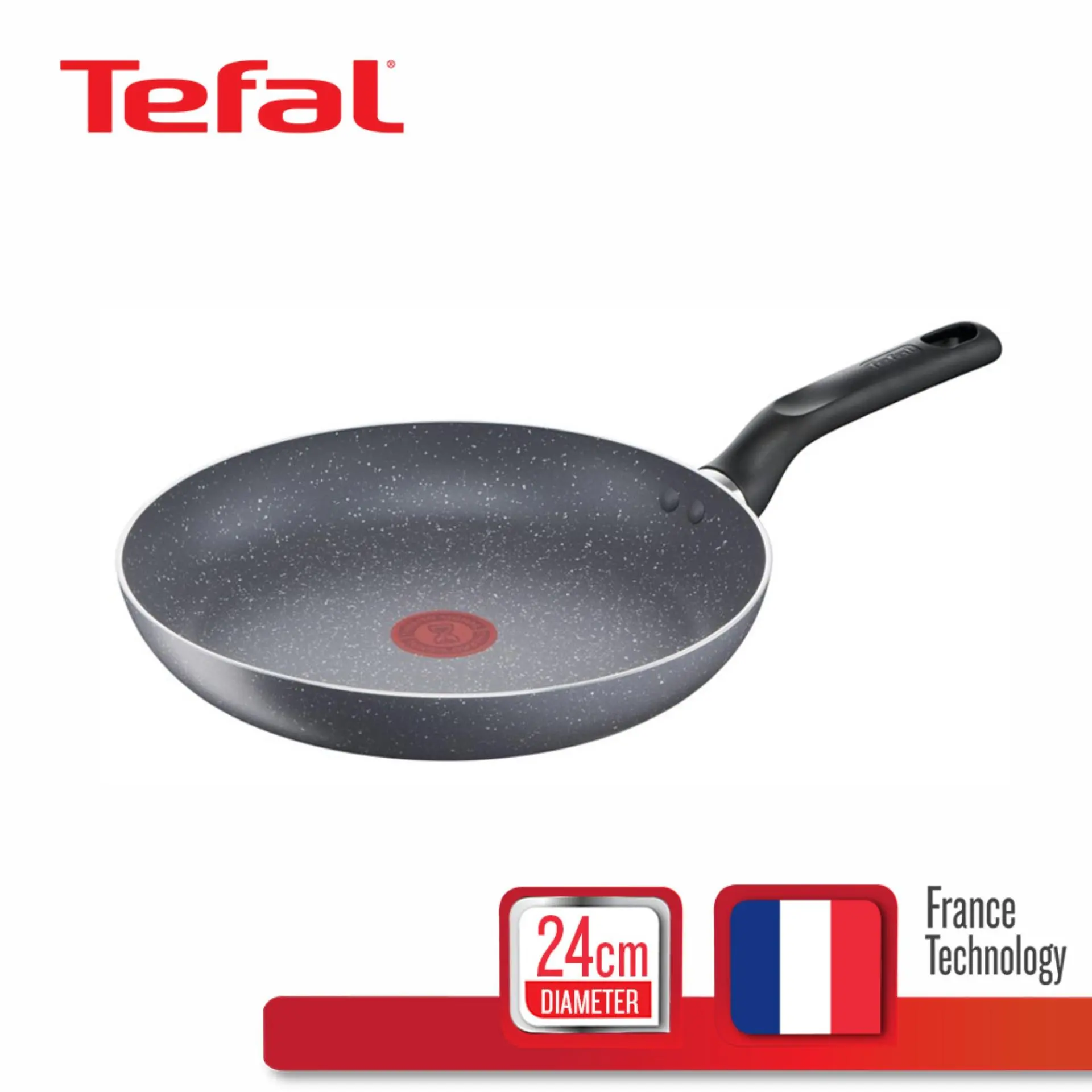 Tefal กระทะก้นแบน Natura ขนาด 24 ซม. รุ่น B2260495 กระทะ กระทะผิวเคลือบ ไม่ติดกระทะ กระทะtefal Pan Cookware เครื่องครัว อุปกรณ์ประกอบอาหาร กระทะผัด กระทะทอด Thermo Signal Kitchen Cookware