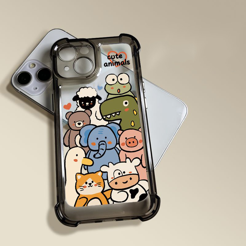 Ốp Điện Thoại Silicon TPU Mềm Trong Suốt Chống Sốc Chống Vỡ In Họa Tiết Dễ Thương Cho IPhone 14 12 13 11 Pro XS Max XR X 8 7 Plus