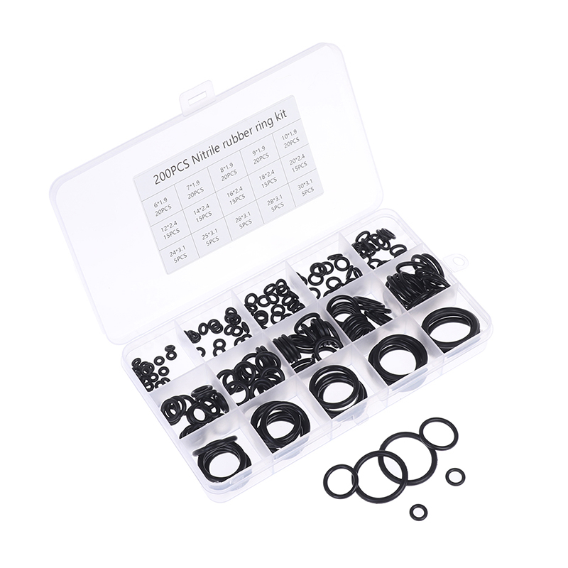 279pc Rubber O-Ring Assortment Kit - 18 Sizes For Hydraulic, Plumbing & Automotive Seal Repair