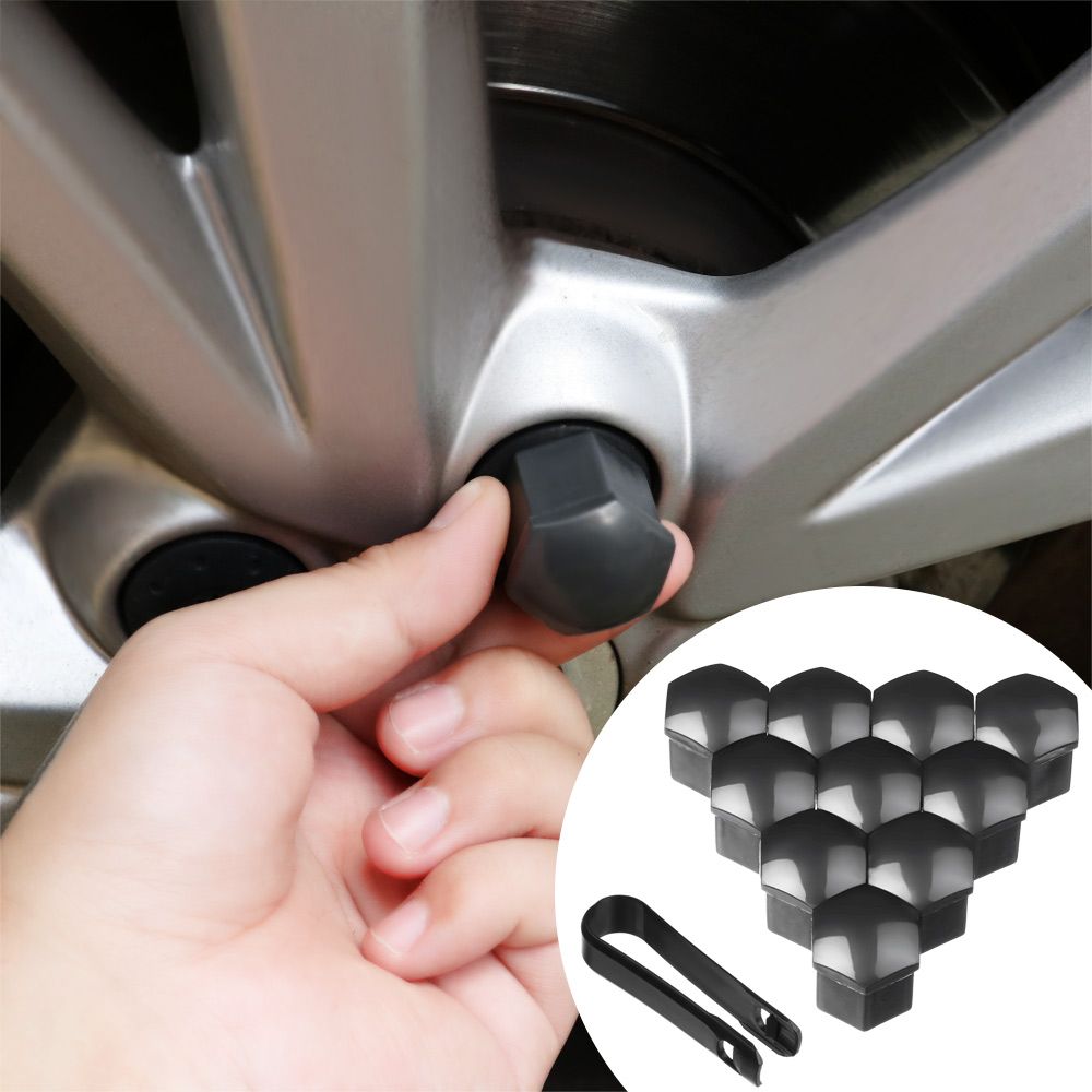 20 Pack 19mm Silicone Wheel Nut Covers – Black, Universal Fit For Car Rims, Dustproof & Easy Install