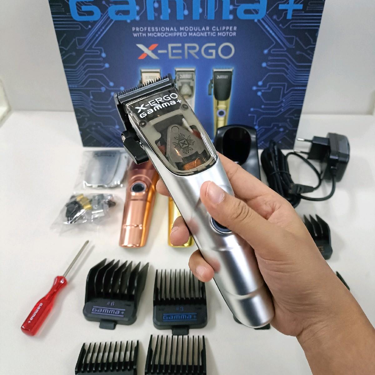 GAMMA  Ergo Professional Microchipped Magnetic Motor Clipper with Customizable Lids (Chrome, Rose Gold, Gold)