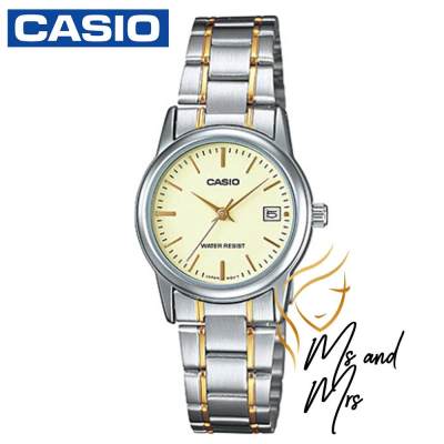 Casio Women's Watch นาฬิกาข้อมือผู้หญิง สายสแตนเลส 2 กษัตริย์ รุ่น LTP-V002SG-9AUDF