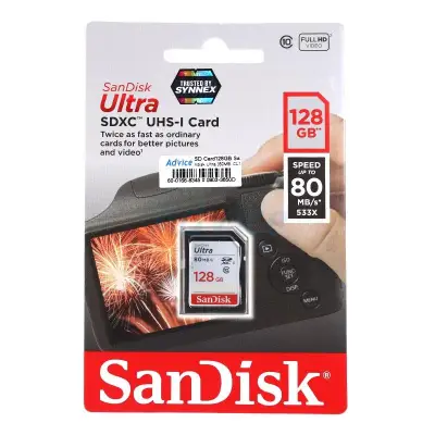 SD Card 128GB Sandisk Ultra (Class 10, 80MB/s.)