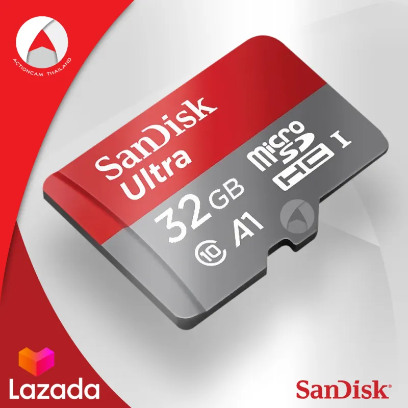 ภาพสินค้าSandisk Ultra microSD Card SDHC ความเร็วอ่าน 120MB/s ความจุ 32GB Class 10 A1 (SDSQUA4-032G-GN6MN) ไม่มีอะแดปเตอร์ เมมโมรี่การ์ด แซนดิส Memory ประกัน Synnex 10 ปี แดงเทา จากร้าน Actioncam Thailand บน Lazada ภาพที่ 2