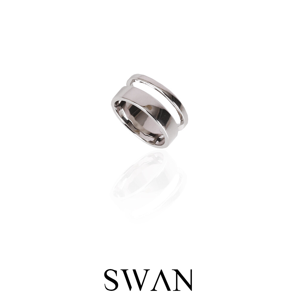 SWAN - Adna Plain Ring แหวนเงินแท้ แหวนเรียบๆ แหวนเงินเกลี้ยง สี เงิน