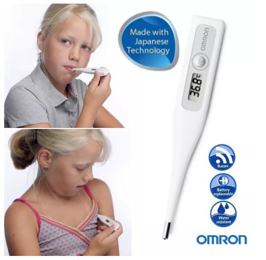 ที่วัดอุณหภูมิ Omron MC246 เครื่องวัดอุณหภูมิอินฟราเรดดิจิตอลมือถือความแม่นยำสูงแบบพกพาปรอทวัดไข้**แถมฟรีสเปรย์แอลกอฮอล์**
