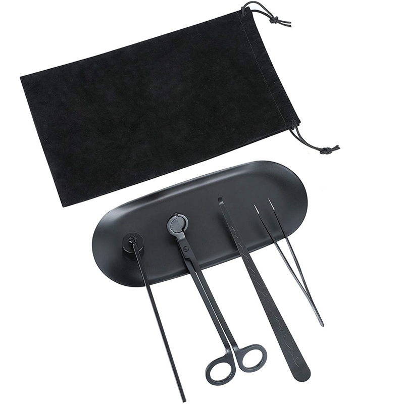 Candle Wick Trimmer Set, Wick Trimmer, Candle Snuffer, Candle Tray and