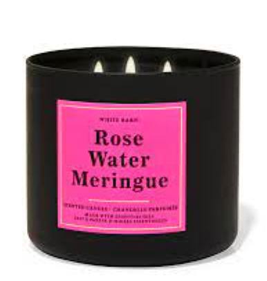 เทียนหอม Bath Body Works กลิ่น Winter Peach Marhmallow , Eucalyptus Mint , Midnight Blue Citrus , Tis The Season , Daydream  สร้างบรรยากาศดีๆภายในบ้าน สี Rose Water Meringue สี Rose Water Meringue