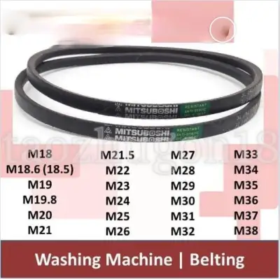 Mitsuboshi Bando Washing Machine Rubber Belt Belting M18 M18.6 M19 M19.5 M19.8 M20 M21 M21.5 M22 M23 M24 M25 M26 mFed