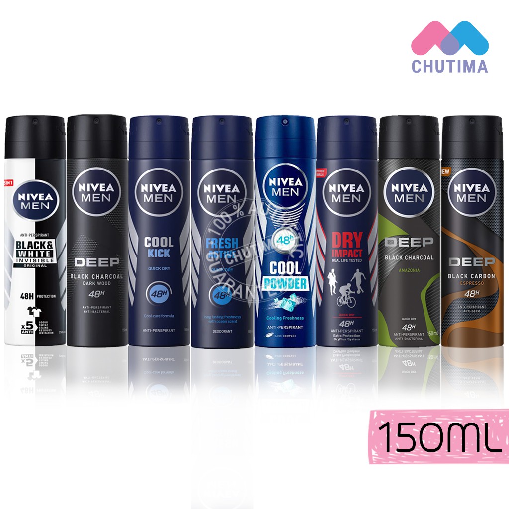♙ Nivea Men Spray นีเวีย เมน สเปรย์ ผลิตภัณฑ์ลดเหงื่อและระงับกลิ่นกาย 150 มล.