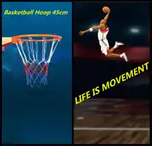 ภาพขนาดย่อของสินค้าห่วงบาสเก็ตบอลมืออาชีพ 45 ซม ห่วงบาสเกตบอล แขวนติดผนัง Basketball Hoop 45cm ห่วงบาส ห่วงบาสเกตบอล สำหรับแป้นบาส พร้อมตาข่าย บาสเก็ตบอล กีฬากลางแจ้ง และในร่ม