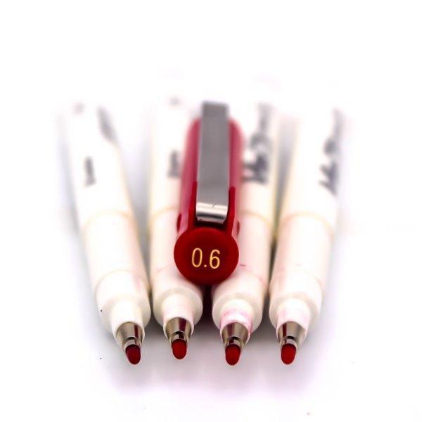 HomeOffice ปากกาหมึกซึม สีแดง ขนาด 0.6 มม. ชุด 4 ด้าม หัวแข็งแรง คมชัด