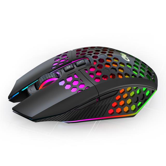 X801 Wireless Charging Gaming Mouse 8 button LED Honeycomb Hollow ...