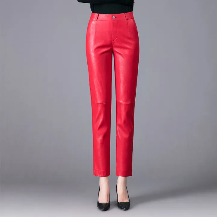 high waisted leather pants plus size