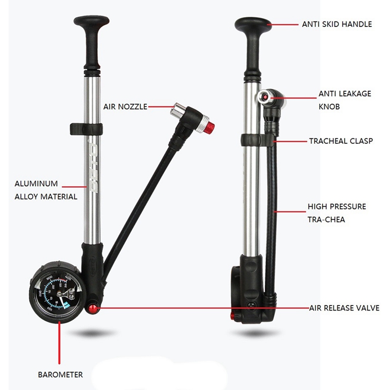 Beto Precision Pompe à Suspension VTT - Pompe Shock Pump 400 PSI Avec Jauge Précise