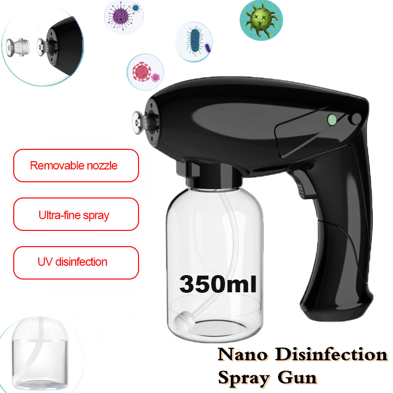 ครัวเรือน Nano Atomization ฆ่าเชื้อ,อุปกรณ์พ่นแอลกอฮอล์เครื่องมือไร้สาย Blue Light มือถือ Disinfector Humidifier