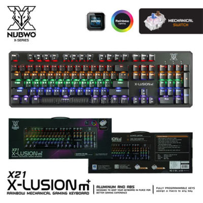KEYBOARD (คีย์บอร์ด) NUBWO X-LUTION X21 TKL (BLACK) (OUTEMU BLUE SWITCH) (RGB LED) (EN/TH)