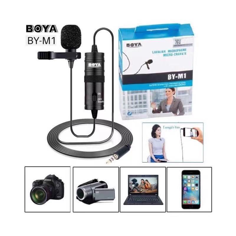 BOYA BY-M1 ของแท้ 100% Microphone ไมค์อัดเสียง กล้อง มือถือ สายยาว 6 เมตร (ไมค์ไลฟ์สด) พร้อมส่ง